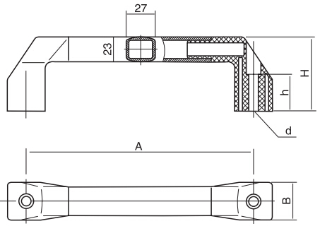 方形长拉手HY8315.6-1结构图
