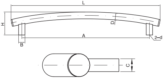 弧形拉手HY8315.13结构图