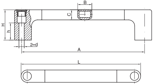 最新款方形长拉手结构图